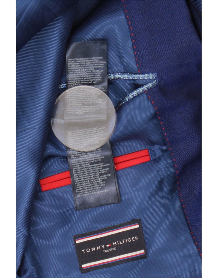 Tommy Hilfiger Herren-Blazer mit 2 Knöpfen, IT 46, kleine blaue Schurwolle