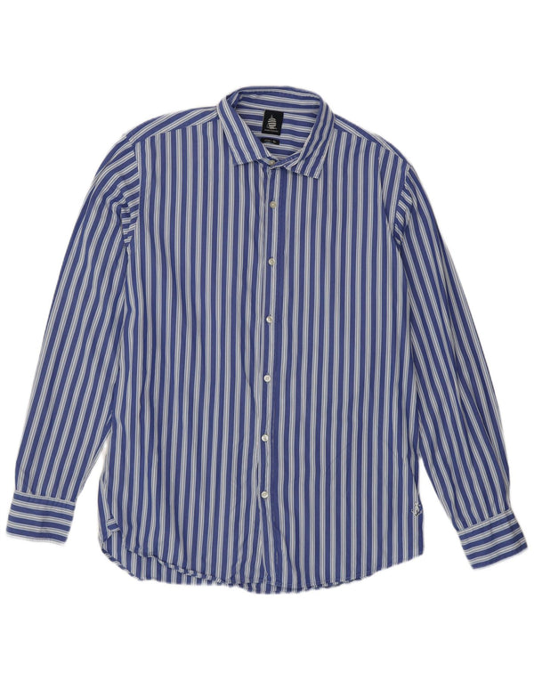 Marina Yachting Herren-Slim-Fit-Hemd, Größe 42, groß, blau gestreift