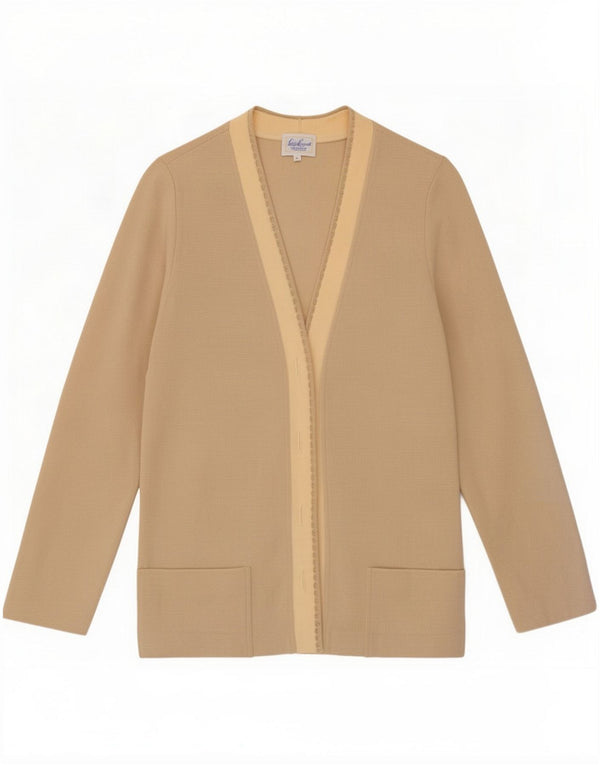 Luisa Spagnoli Womens Cardigan Sweater UK 12 Medium Beige Colourblock