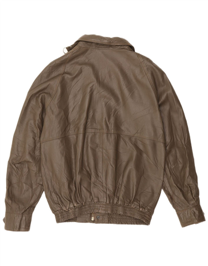 VINTAGE Herren Lederjacke IT 48 Mittelbraun