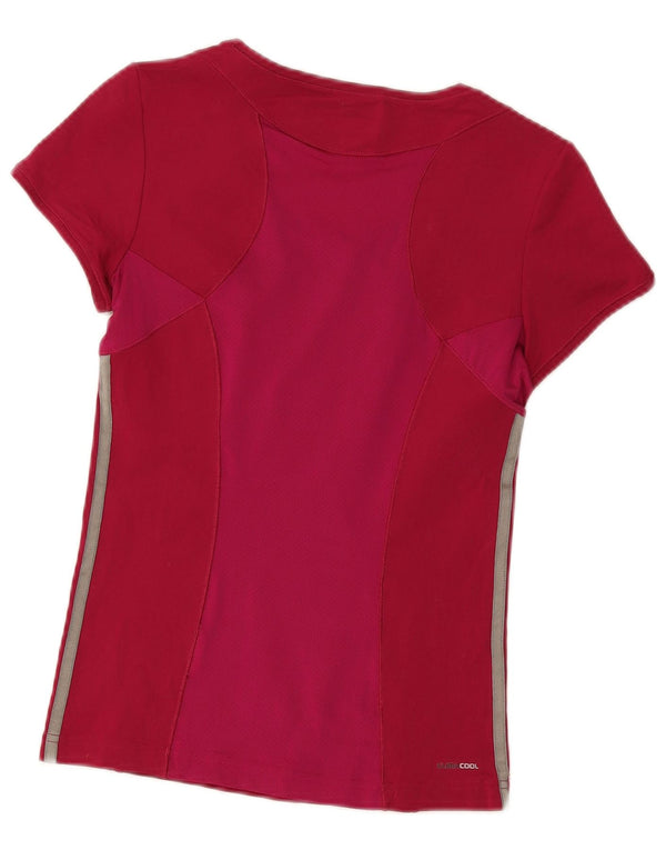 Adidas Damen Climacool T-Shirt Top UK 12 Mittelrot Polyester Sport