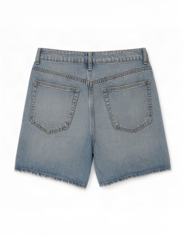 Zara Damen Jeansshorts mit hoher Taille, EU 44, XL, W34, Blau