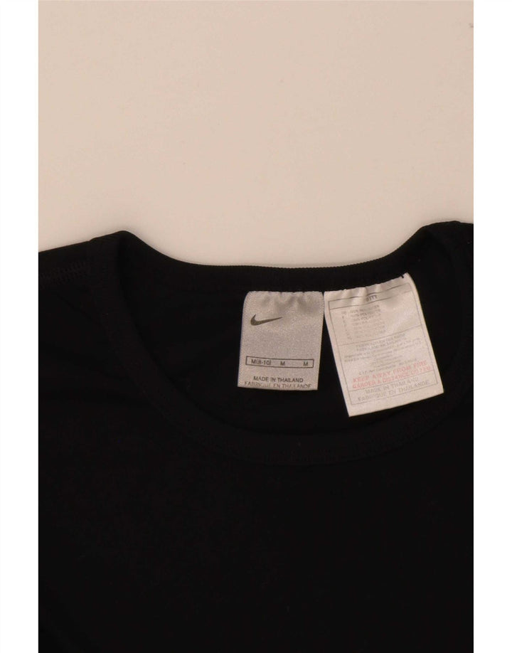 Nike Damen T-Shirt Top US 8/10 Medium Schwarz Polyester