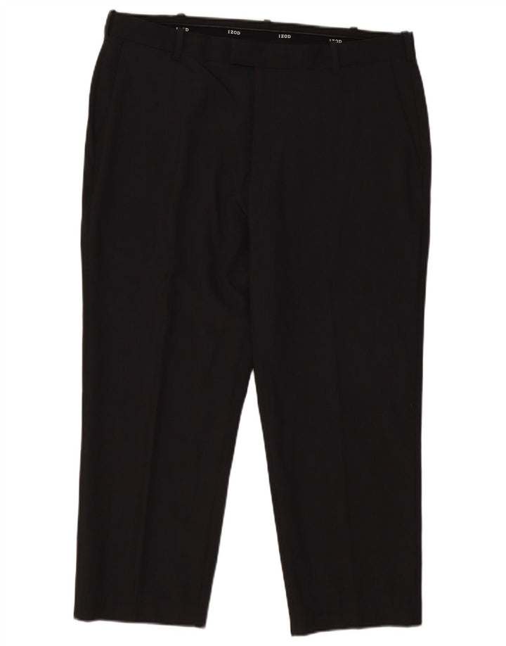 Izod Herren Crop Straight Anzughose W36 L25 Grau Polyester