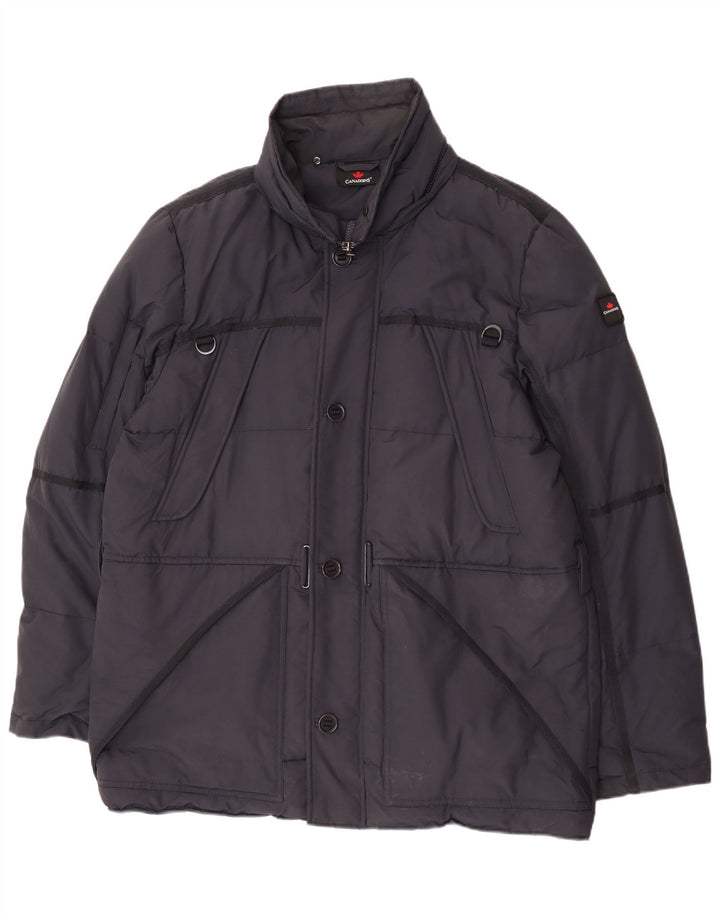 Canadiens Herren Wattierte Jacke UK 42 XL Marineblau Baumwolle