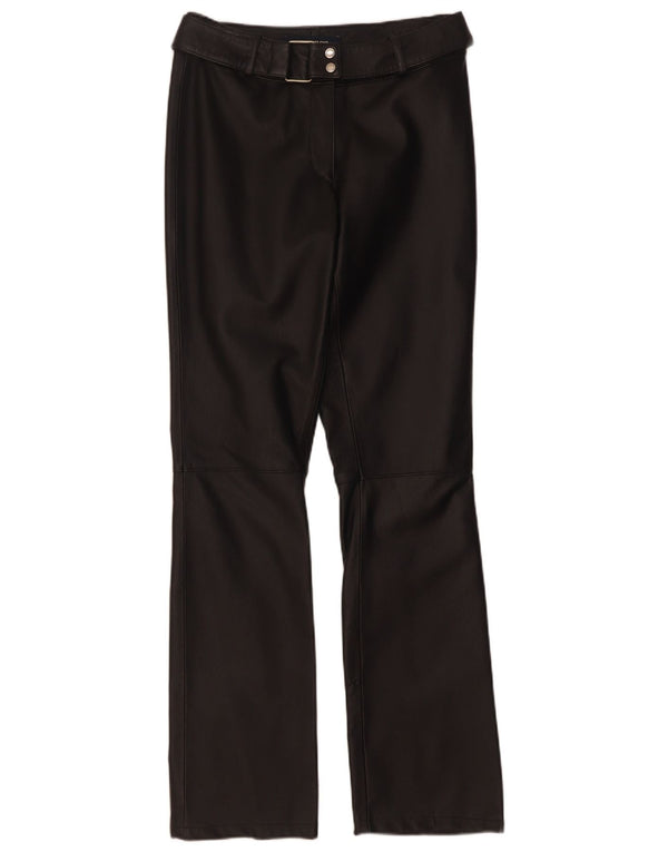 Tom Tailor Damen Bootcut-Lederhose EU 34 XS W28 L32 Schwarzes Leder