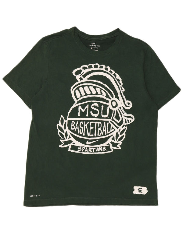 Nike Herren-T-Shirt „Michigan State Spartans“ mit Grafik, Größe L, Grün, Baumwolle