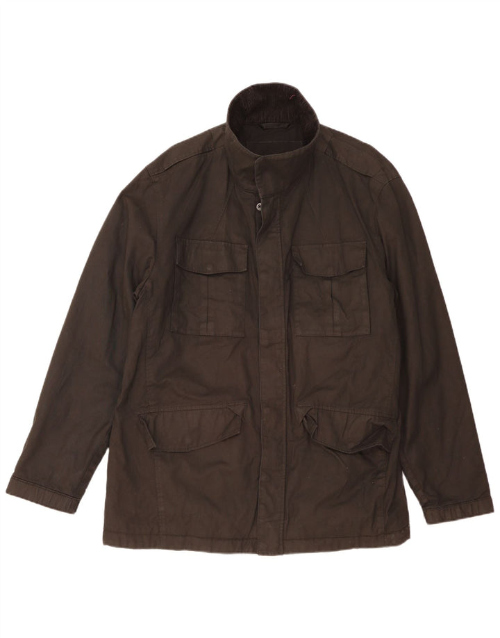 Marks & Spencer Herren-Utility-Jacke, UK 44, 2XL, schwarze Baumwolle