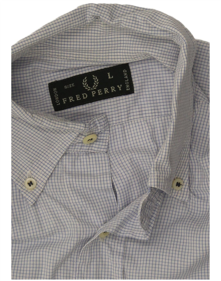 Fred Perry Herrenhemd, groß, blau kariert