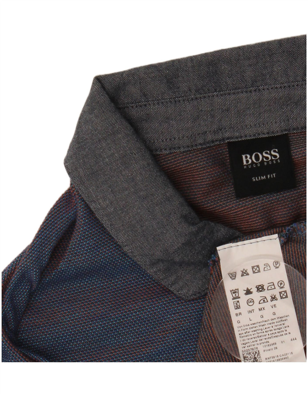 Hugo Boss Herren-Poloshirt mit schmaler Passform, große marineblaue Nadelstreifen-Baumwolle
