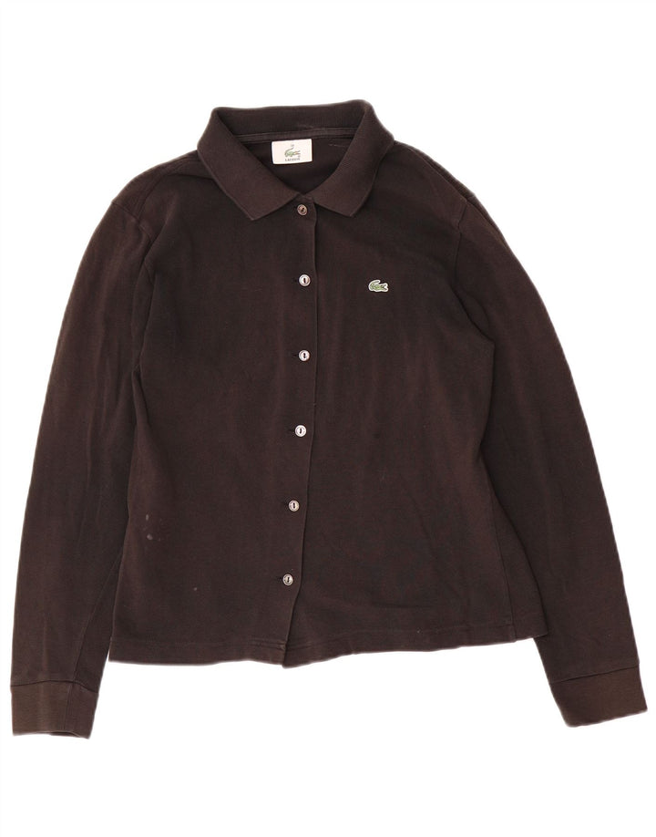 Lacoste Damen-Hemdbluse, Größe 38, mittlere schwarze Baumwolle