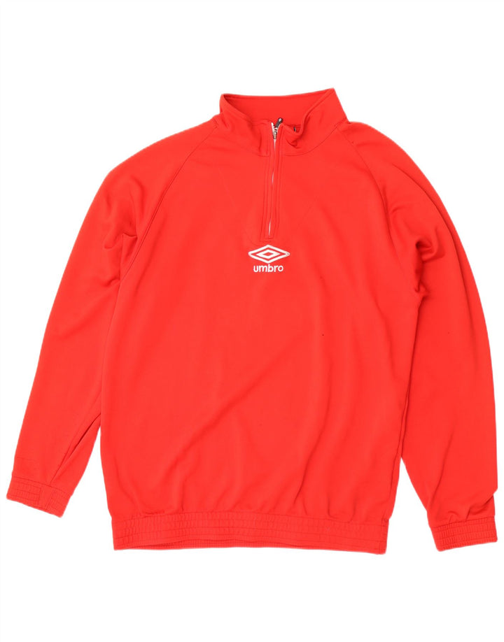Umbro Herren-Sweatshirt mit Reißverschluss, XL, rotes Polyester
