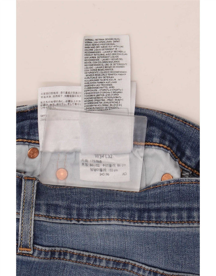 Levi's Herren Slim Jeans W34 L32 Blaue Baumwolle
