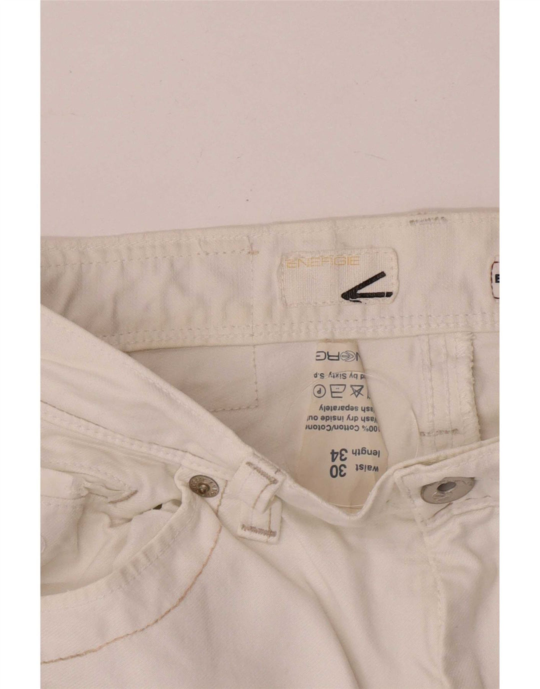 Energie Herren Emerson Straight Jeans W30 L34 Weiße Baumwolle