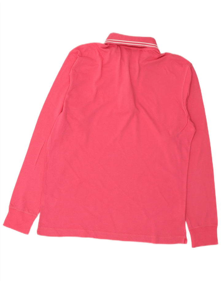 Sergio Tacchini Herren-Langarm-Poloshirt, klein, rosa, Baumwolle