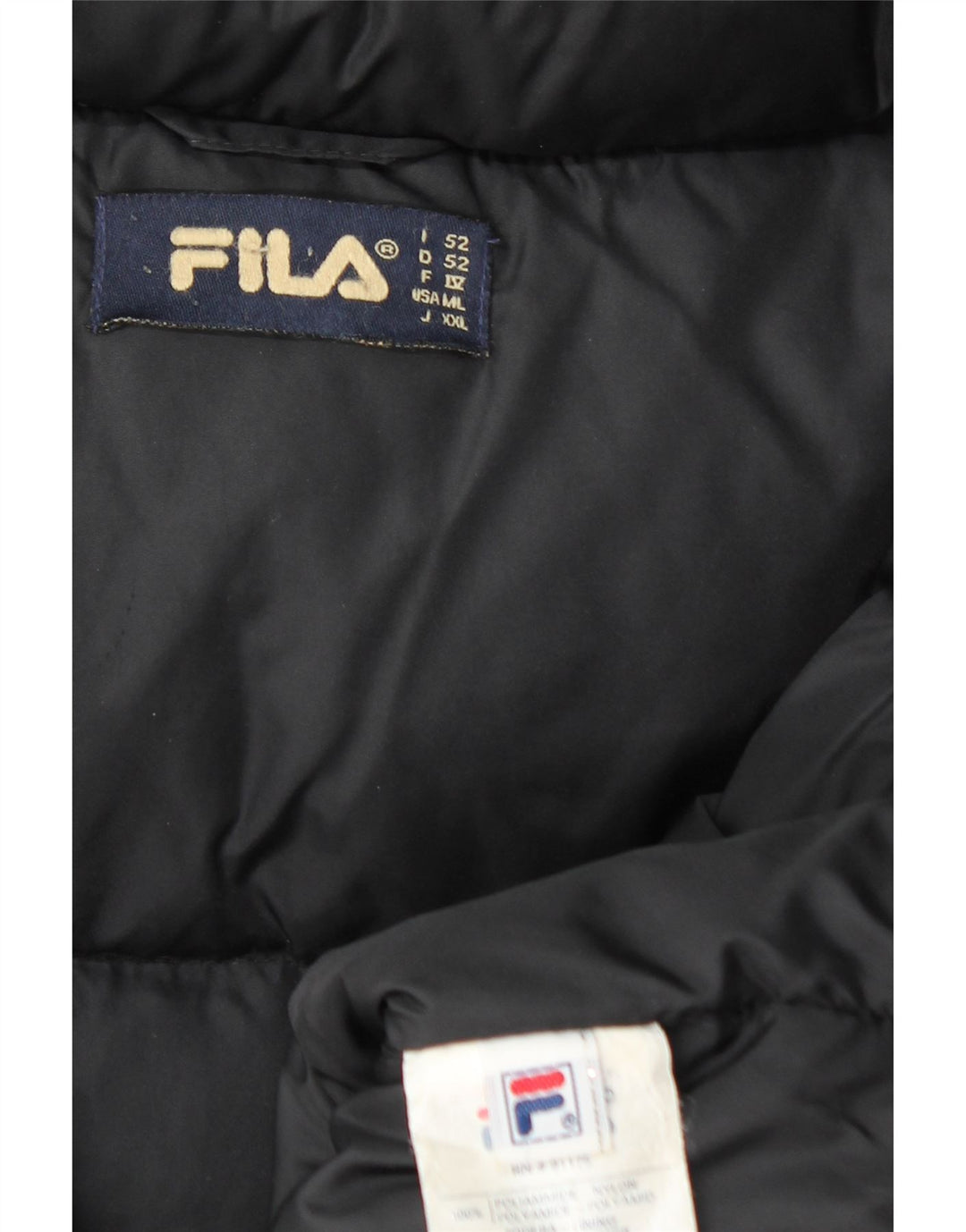 Fila Herren-Jacke mit Kapuze, gepolstert, IT 52, Größe L, Schwarz, Polyamid