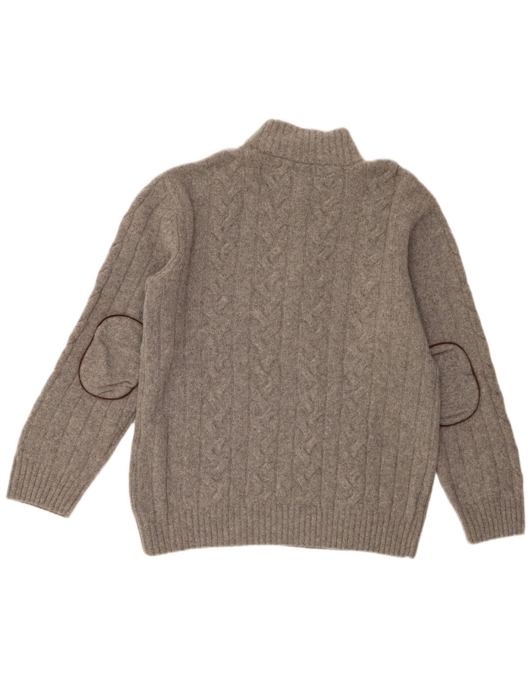 Gant Herren-Pullover mit Reißverschluss am Hals, 2XL, graue Merinowolle