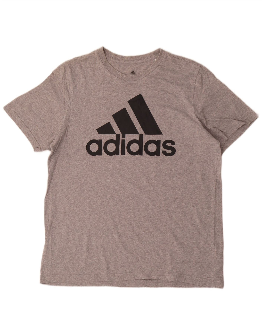 ADIDAS Herren Grafik T-Shirt Top Große graue Baumwolle