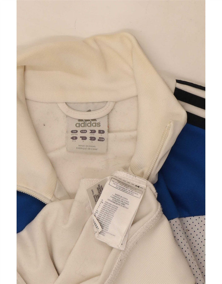 Adidas Herren Trainingsanzug Top Jacke UK 38/40 Mittelweiß Farbblock