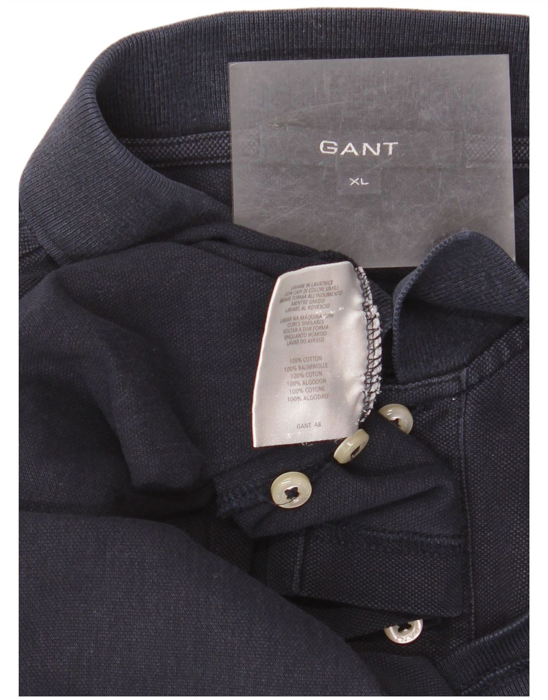 Gant Herren Poloshirt XL Marineblau Baumwolle