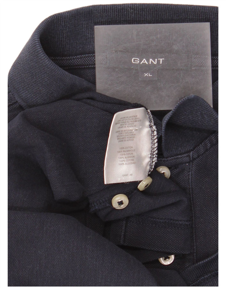 Gant Herren Poloshirt XL Marineblau Baumwolle