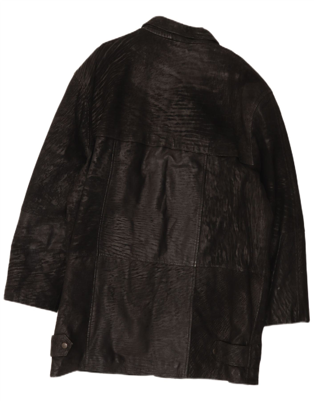 Carlo Santini Herren Ledermantel UK 44 2XL Schwarzes Leder