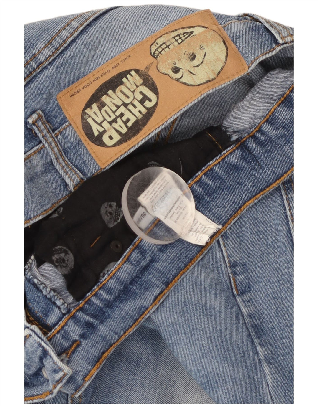 Cheap Monday Herren Straight Jeans W36 L27 Blaue Baumwolle