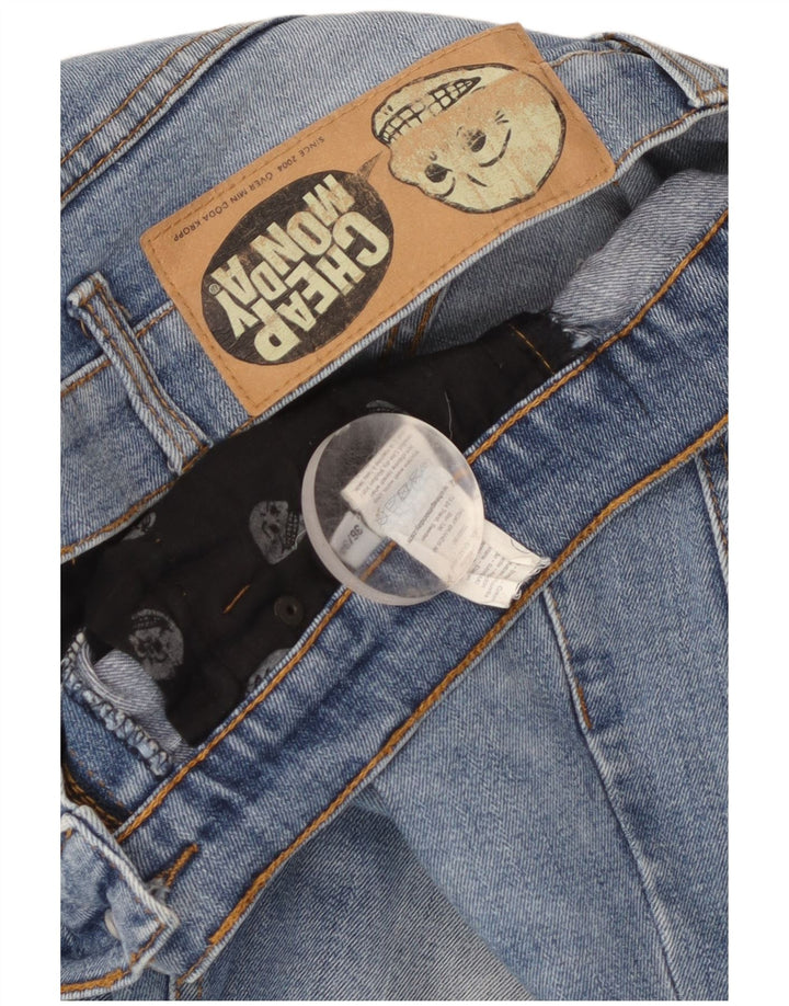 Cheap Monday Herren Straight Jeans W36 L27 Blaue Baumwolle