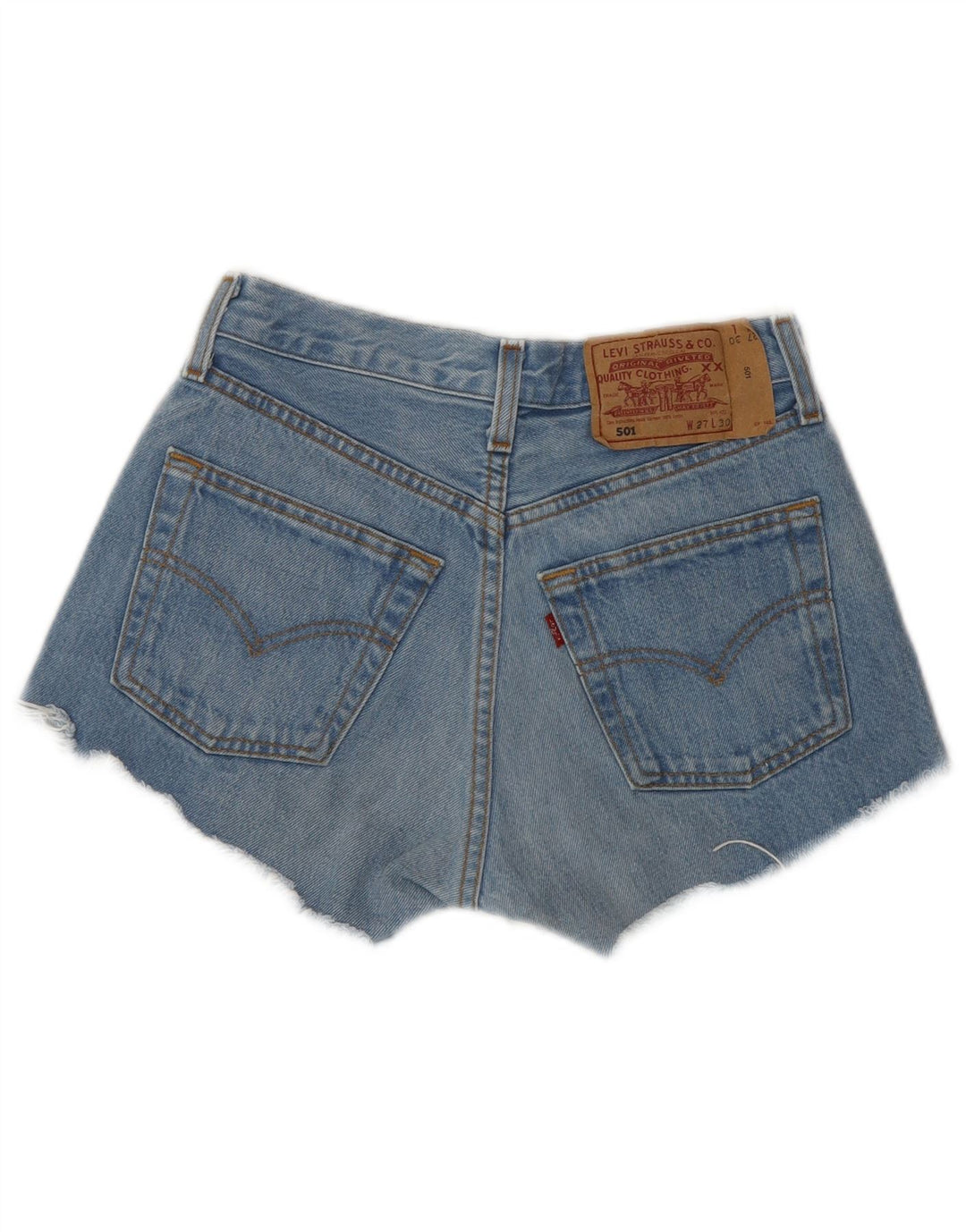 LEVI'S Damen 501 Denim-Shorts W27, klein, blau gestreift, klassisch