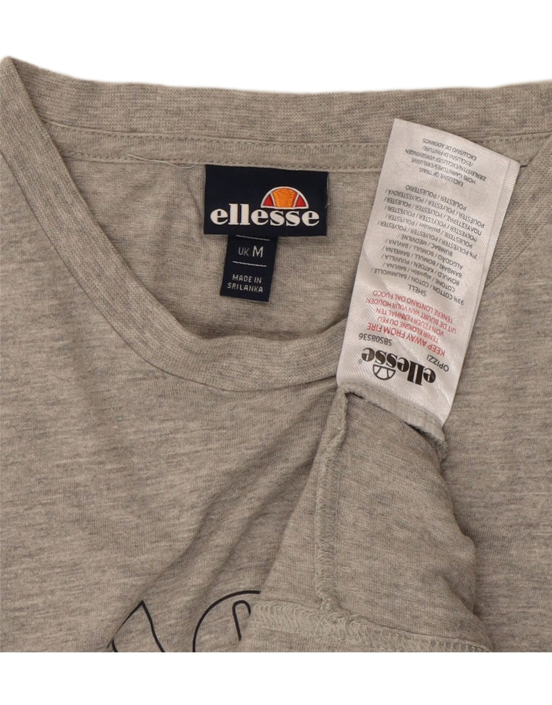 ELLESSE Herren-T-Shirt mit Grafik, mittelgraue Baumwolle