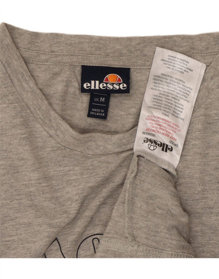 ELLESSE Herren-T-Shirt mit Grafik, mittelgraue Baumwolle