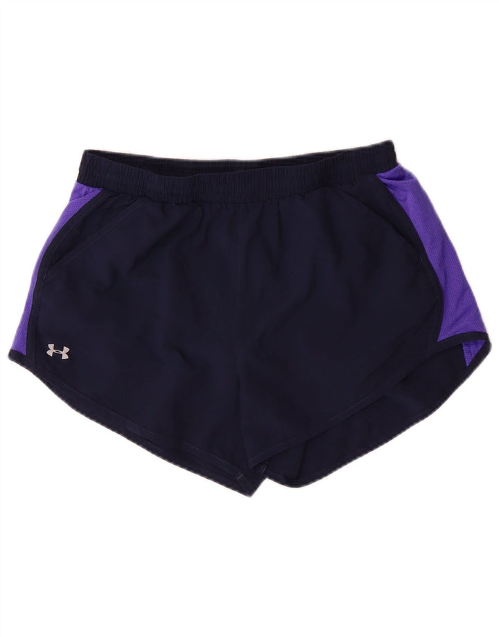 UNDER ARMOUR Damen Sportshorts UK 12 Mittel Marineblau Farbblock