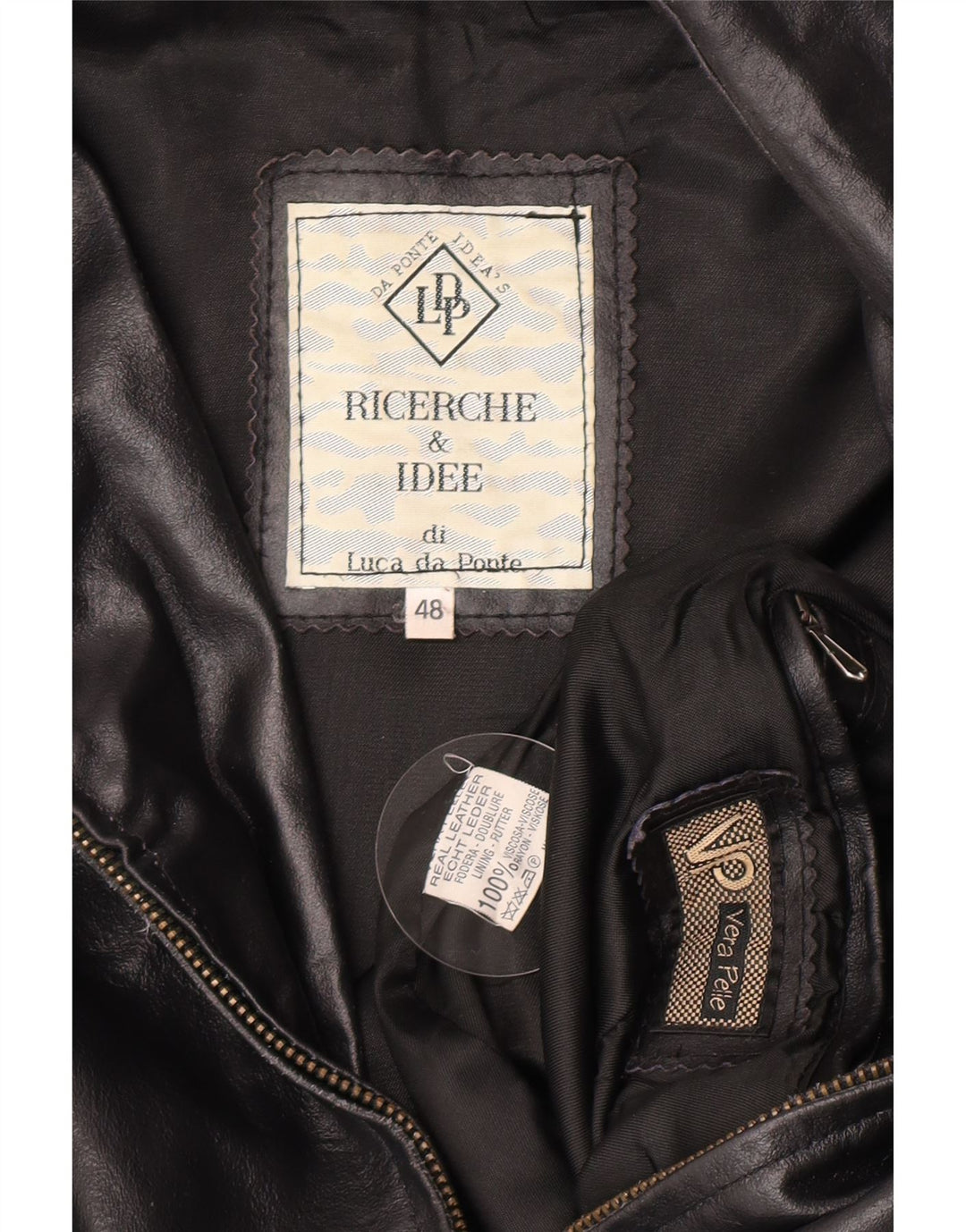 Vintage Herren Lederjacke EU 48 mittelschwarzes Leder