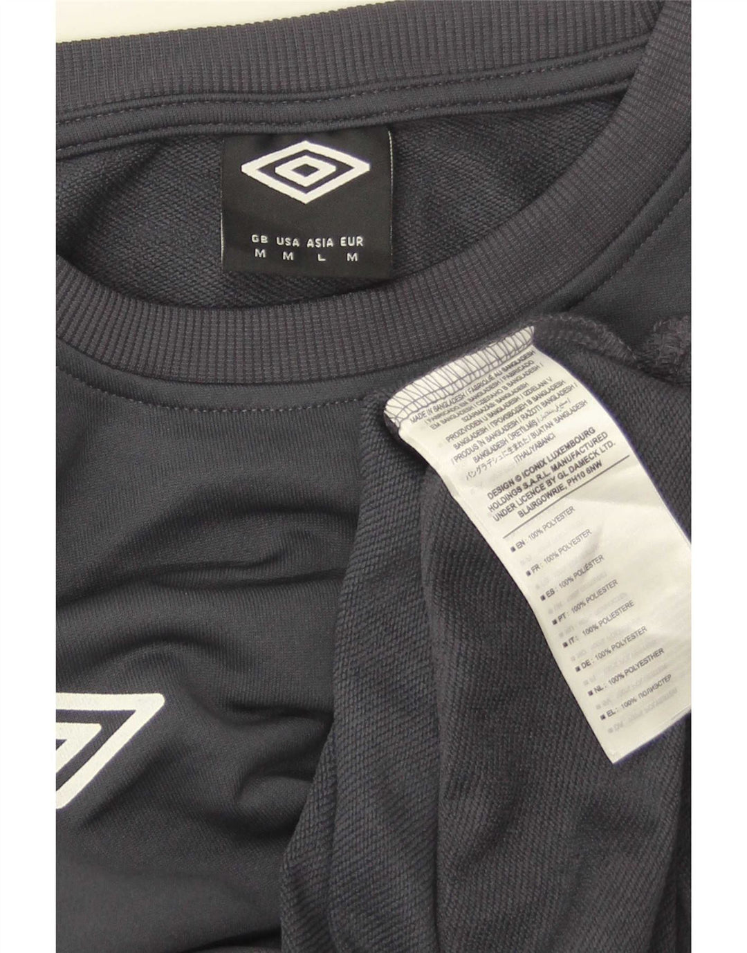 Umbro Herren-Sweatshirt-Pullover aus mittelgrauem Colourblock-Polyester