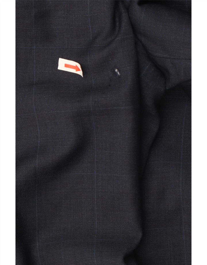 Marks & Spencer Herren-Blazer mit 2 Knöpfen, UK 46, XL, marineblau, kariert, Wolle