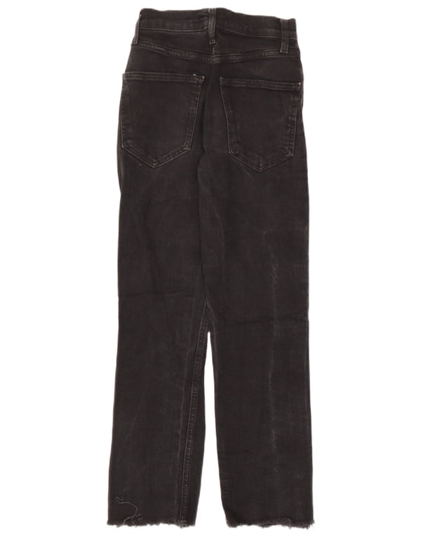 Zara Damen Straight Jeans EU 34 2XS W24 L26 Schwarz