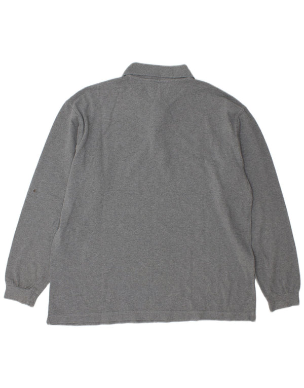 Kappa Herren Langarm-Poloshirt, große graue Baumwolle