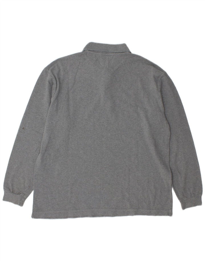 Kappa Herren Langarm-Poloshirt, große graue Baumwolle