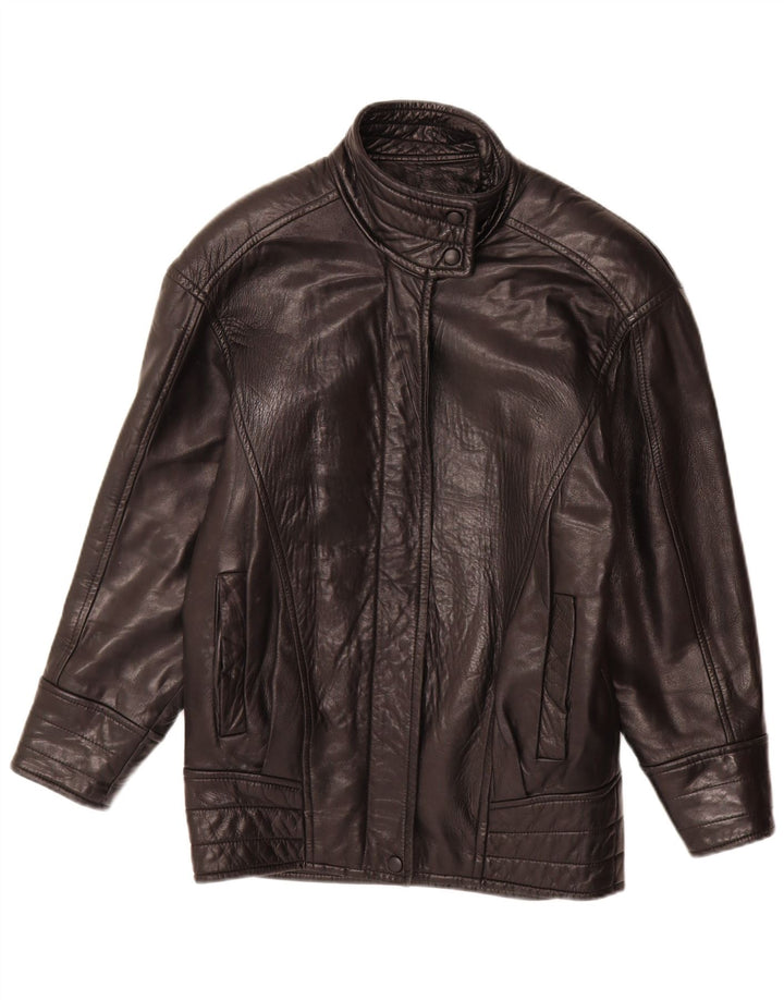 Danier Damen Übergroße Lederjacke UK 6 XS Schwarz