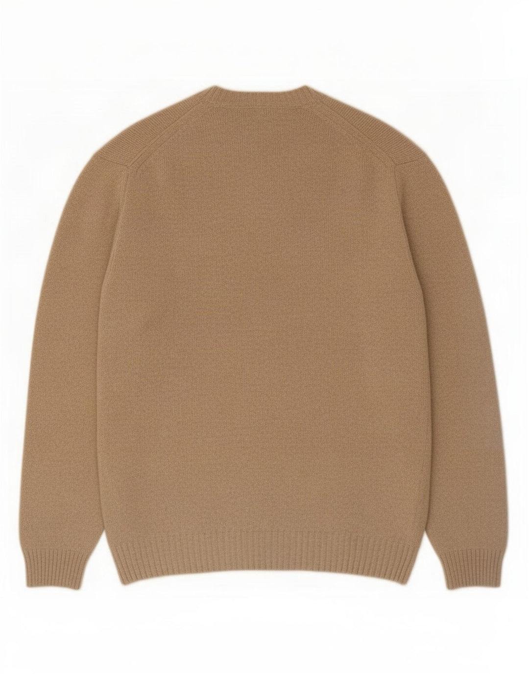 Zara Herren-Pullover mit Rundhalsausschnitt, XL, beige Wolle