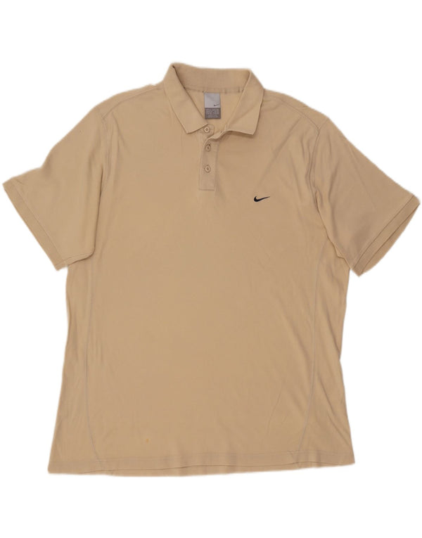 Nike Mens Polo Shirt UK 45/47 XL Beige Cotton
