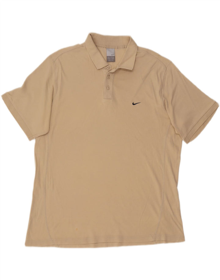 Nike Herren Poloshirt UK 45/47 XL Beige Baumwolle