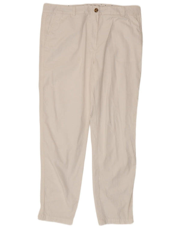 Vintage Damen High Waist Slim Chino Hose W34 L28 Weiß
