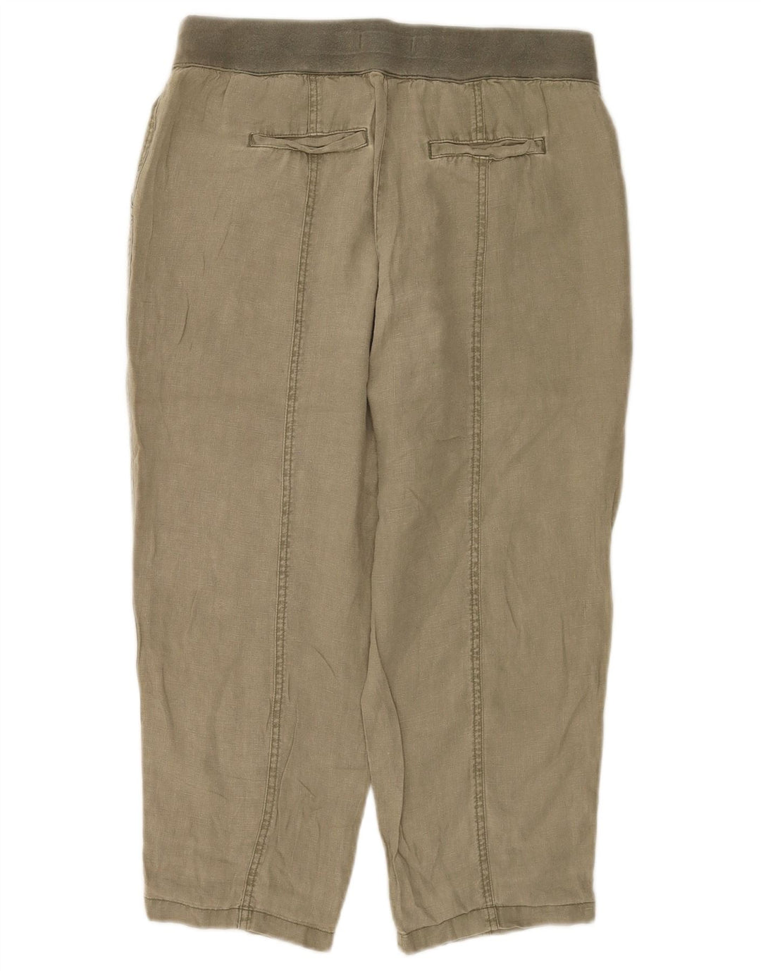 White Stuff Damen-Hose, kurz geschnitten, UK 12, M, W32, L23, Khaki, Leinen