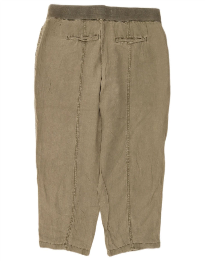 White Stuff Damen-Hose, kurz geschnitten, UK 12, M, W32, L23, Khaki, Leinen