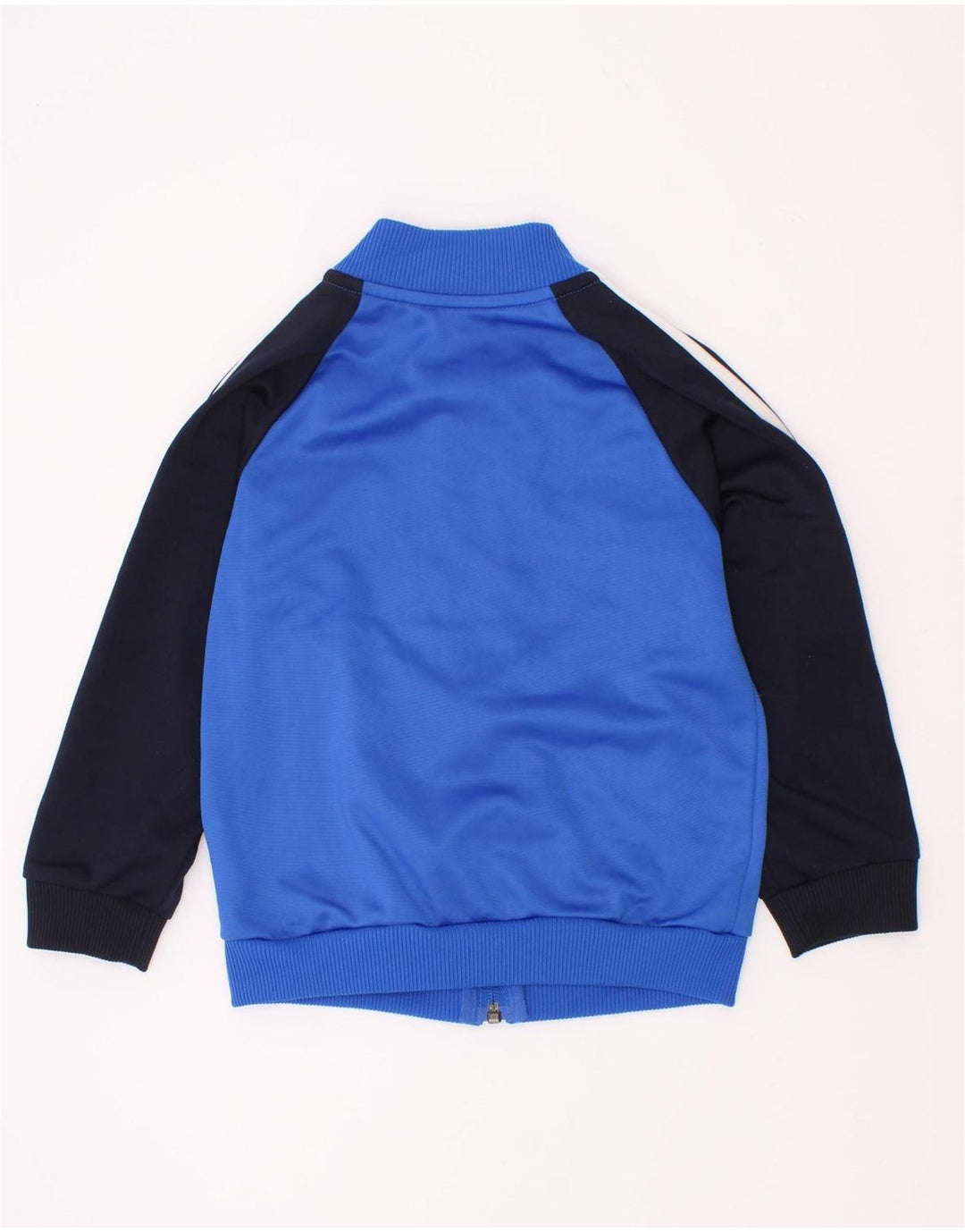 Adidas Jungen-Trainingsanzug-Top-Jacke, 2–3 Jahre, blaues Farbblock-Polyester