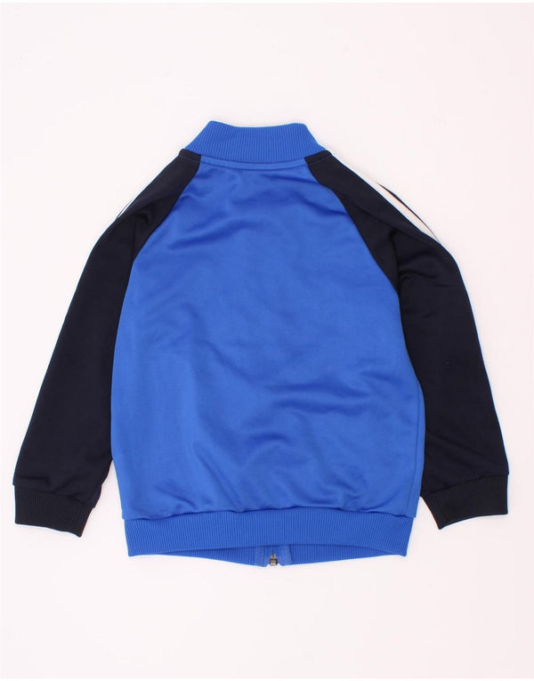 Adidas Jungen-Trainingsanzug-Top-Jacke, 2–3 Jahre, blaues Farbblock-Polyester