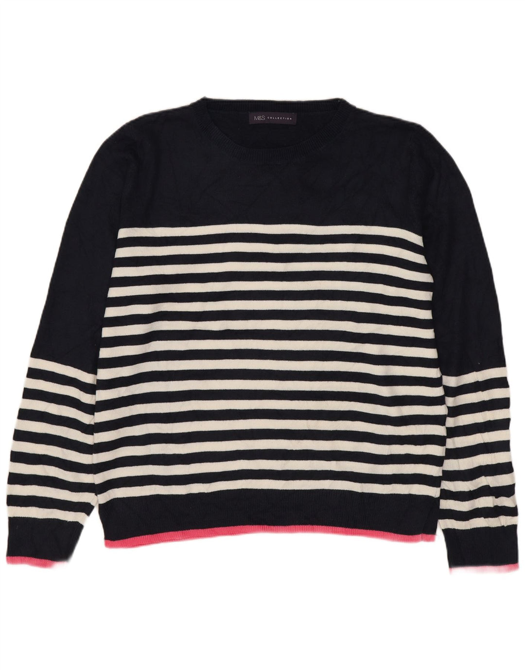 Marks & Spencer Damen-Pullover mit Rundhalsausschnitt, Gr. 14, mittleres Marineblau