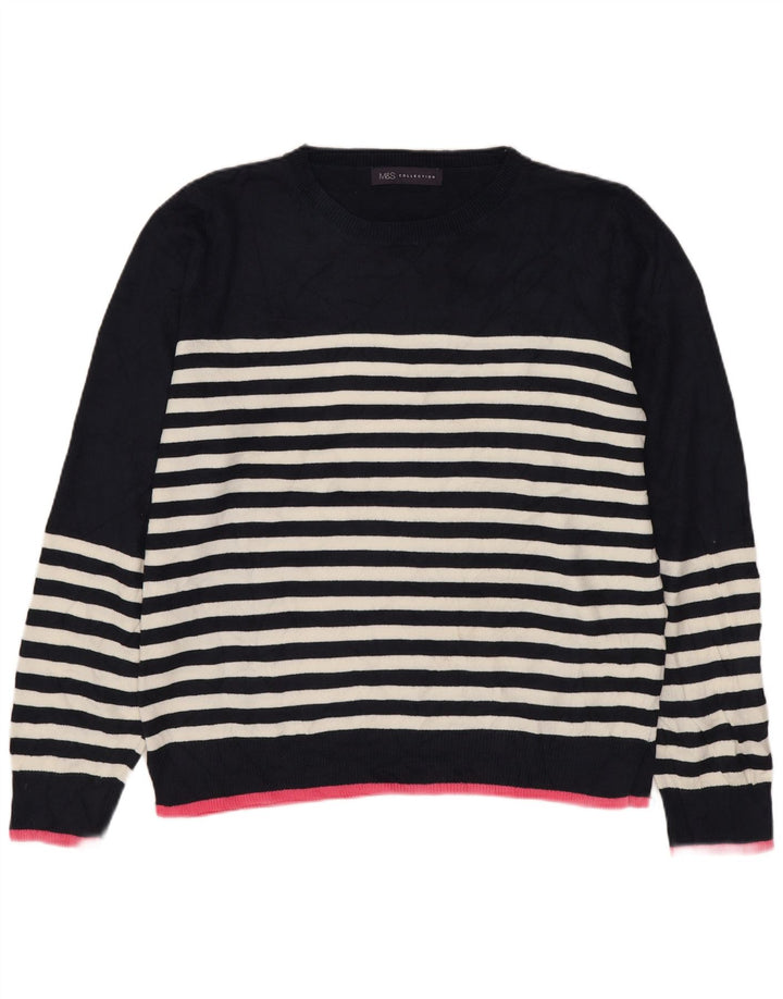 Marks & Spencer Damen-Pullover mit Rundhalsausschnitt, Gr. 14, mittleres Marineblau
