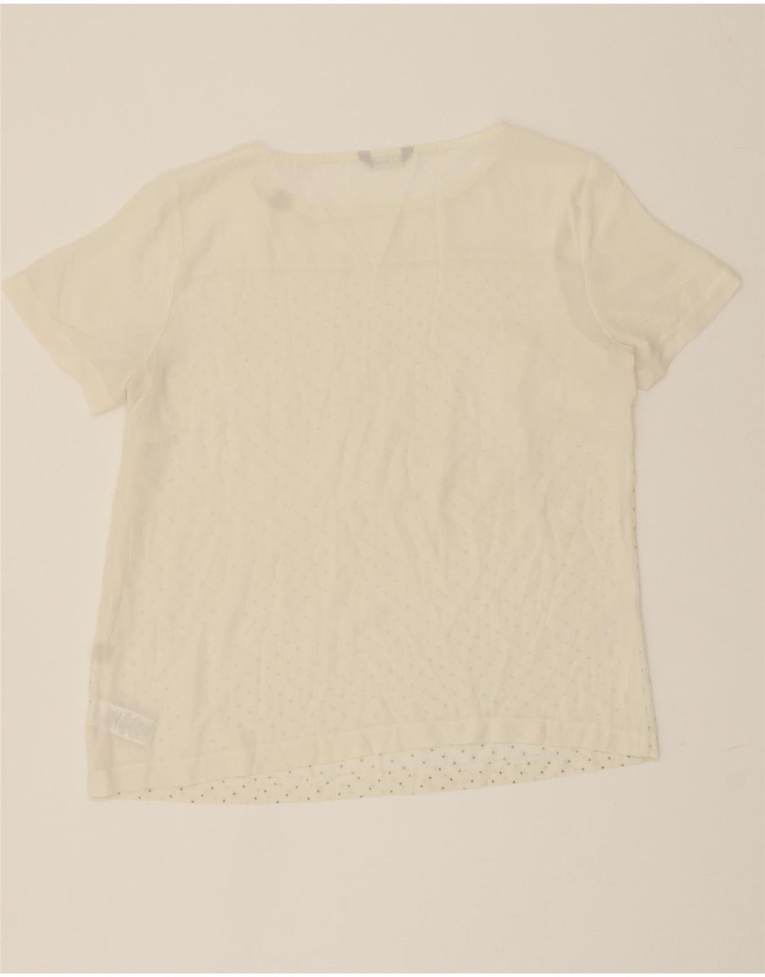 MARKS & SPENCER Womens Blouse Top UK 14 Large White Polyester Vintage Marks & Spencer and Second-Hand Marks & Spencer from Messina Hembry 